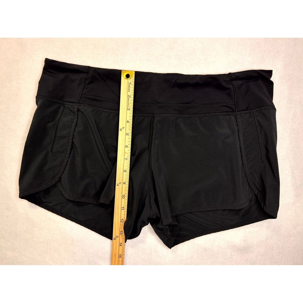 Lululemon Run Times Short 4 way Stretch Black 4" inseam Running Gym Size 12 - Picture 5 of 16
